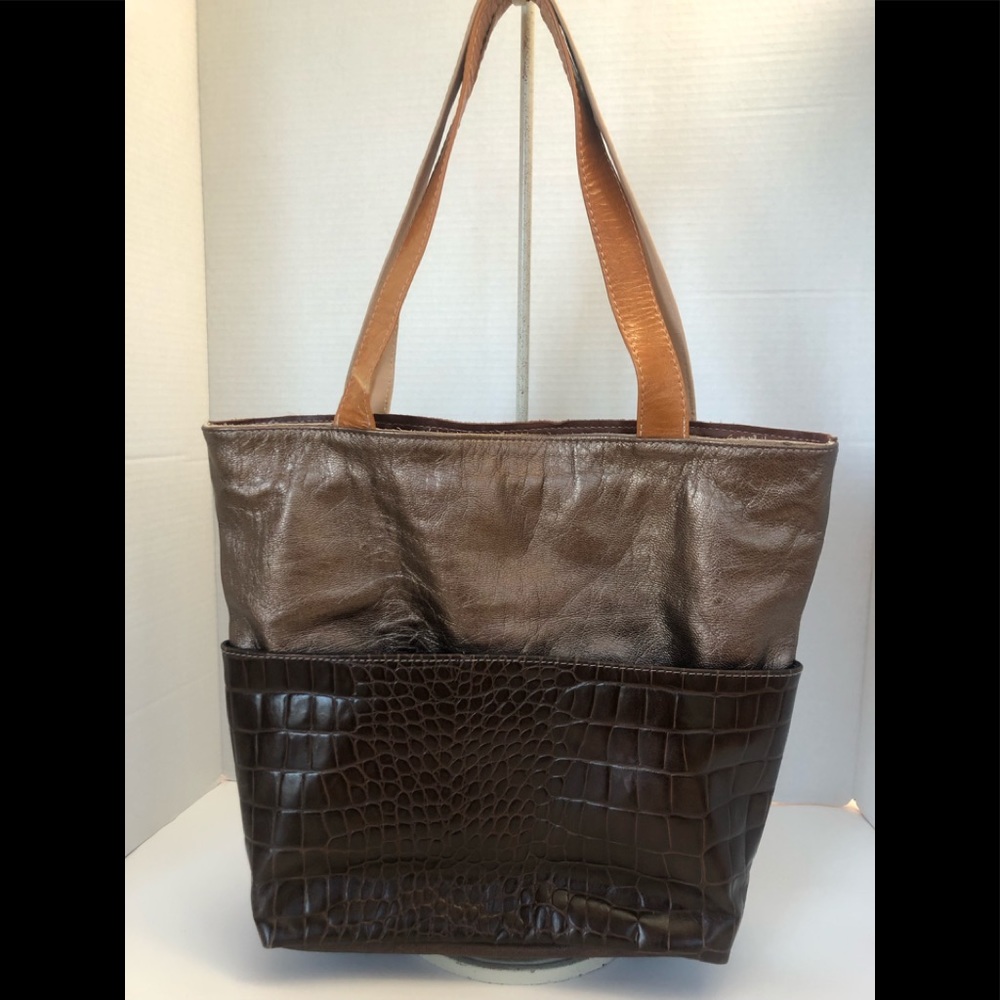 Argentinian Leather two-toned tote